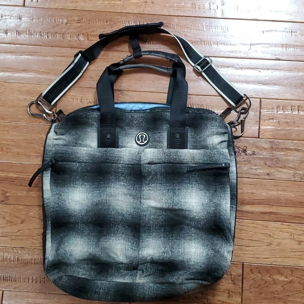 lululemon wool bag lululemon athletica | Bags | Lululemon Athletica Fast In Flight Plaid Wool  Tote Bag